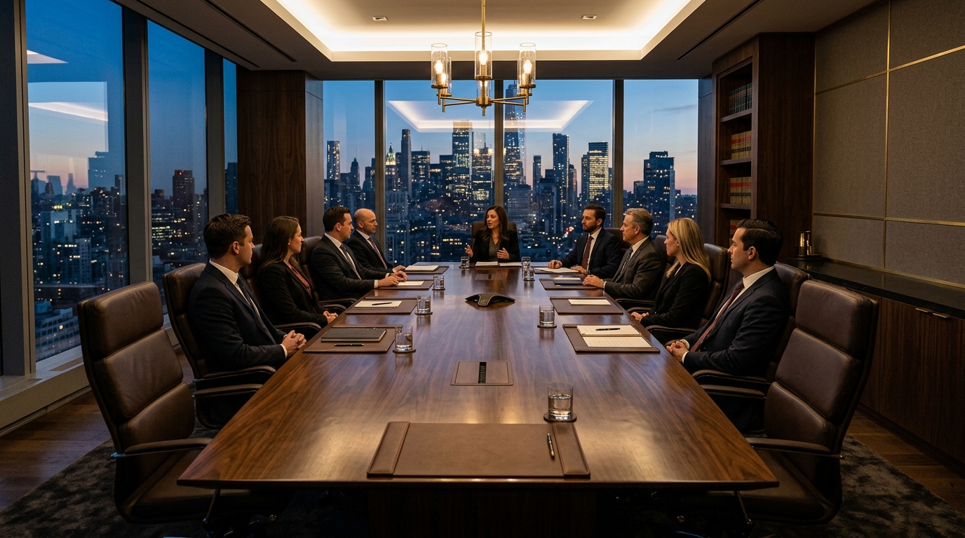 Sala de reuniões executiva da Mayer & Associados